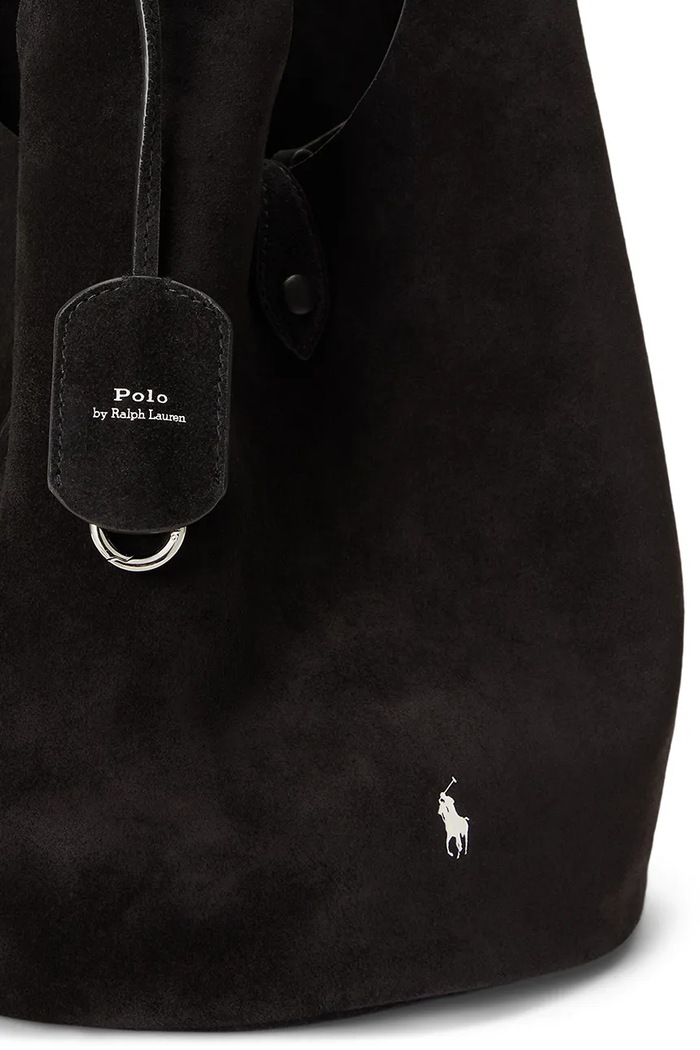 Accesorii Polo Ralph Lauren Geantă shopper pentru femei din piele întoarsă 428P23824 negru