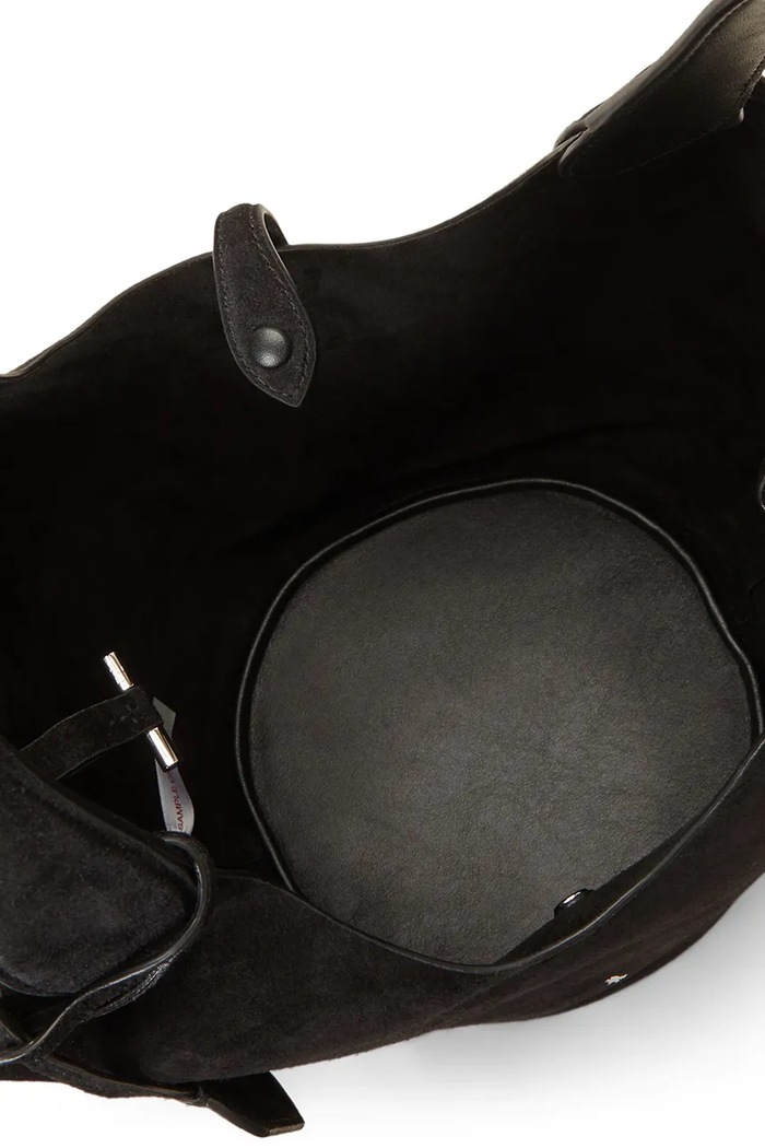 Geantă shopper pentru femei din piele întoarsă Polo Ralph Lauren 428P23824 negru