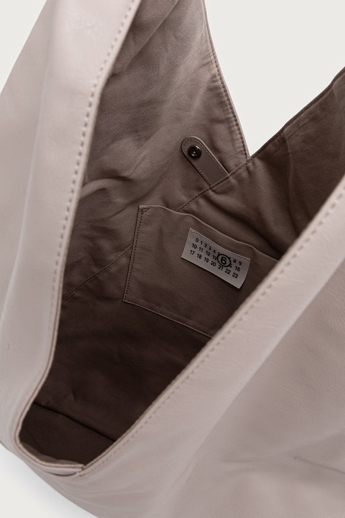 Torebka shopper damska skórzana MM6 Maison Margiela beżowy S54WD0039.P8396