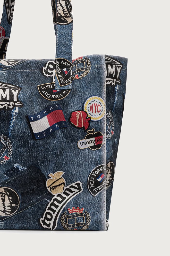 Akcesoria Tommy Jeans Torebka shopper damska AW0AW19304 niebieski