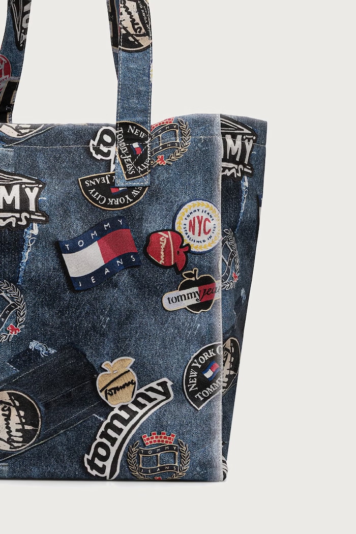 Akcesoria Tommy Jeans Torebka shopper damska AW0AW19304 niebieski