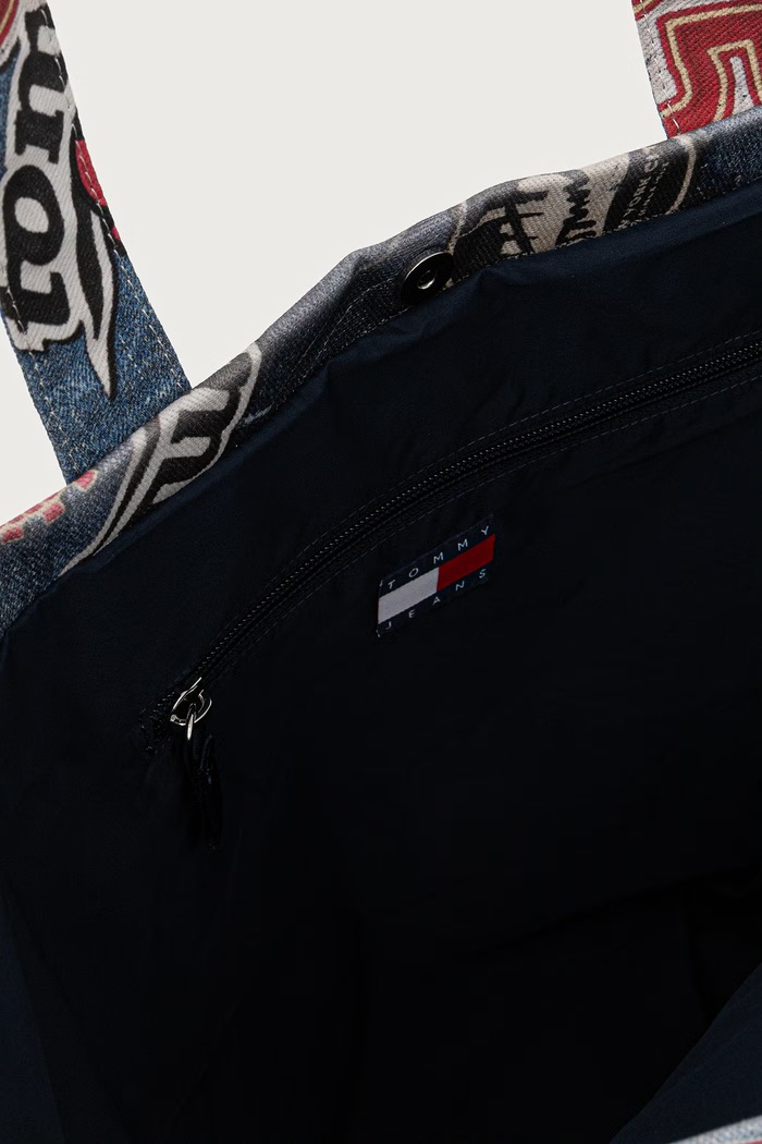 Torebka shopper damska Tommy Jeans niebieski AW0AW19304