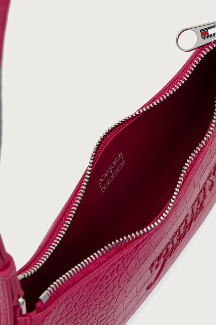 Tommy Jeans torebka hobo damska z imitacji skóry AW0AW19156 różowy