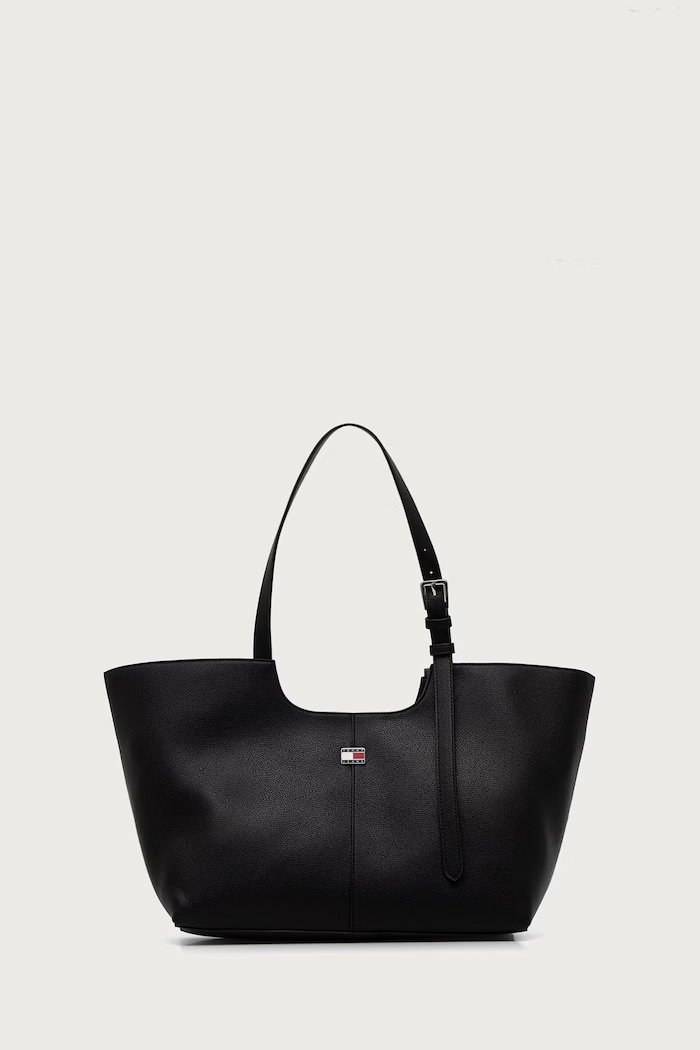 Tommy Jeans Shopper torba za žene od imitacije kože crna AW0AW19064