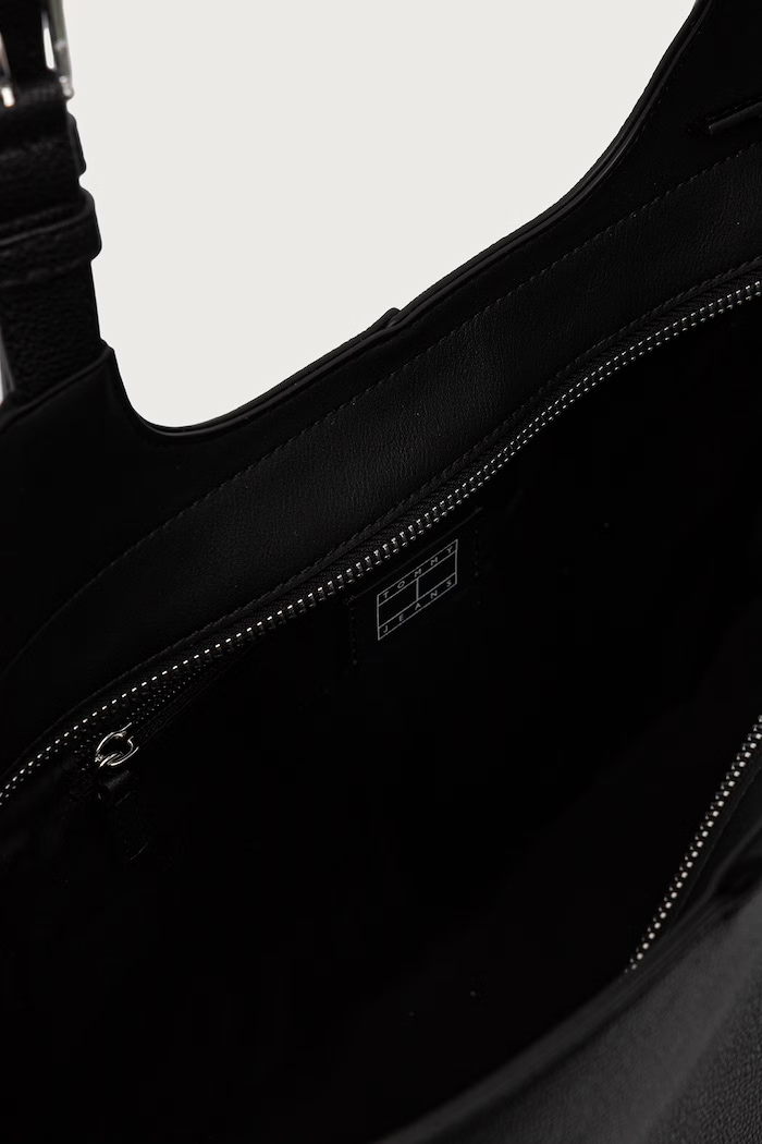 Shopper torba za žene od imitacije kože Tommy Jeans crna AW0AW19064