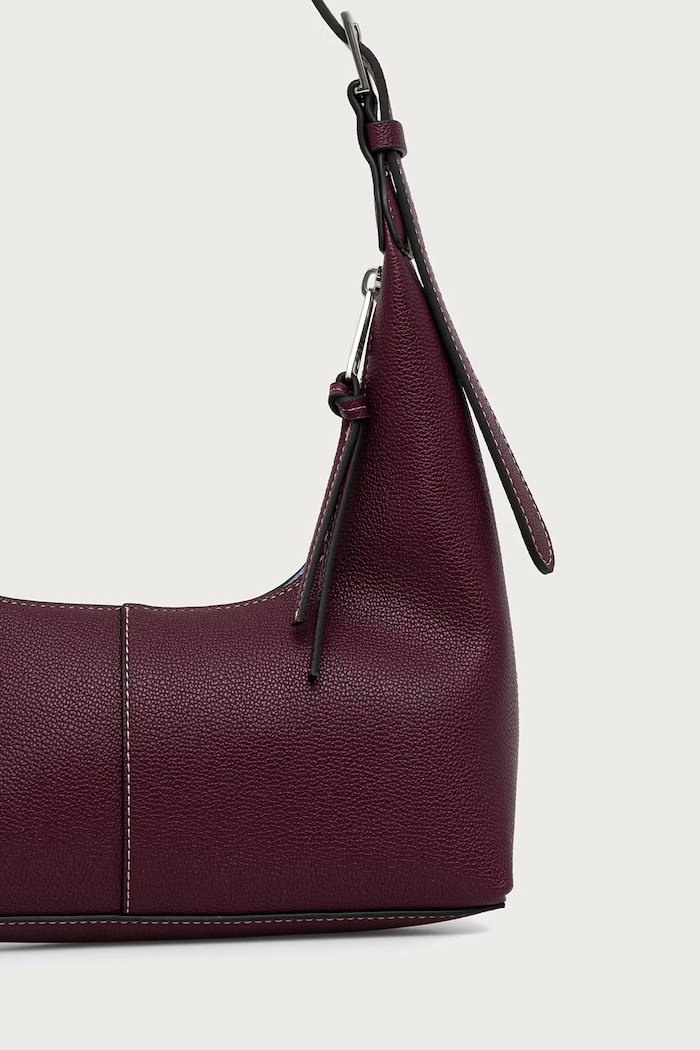 Akcesoria Tommy Jeans Torebka hobo damska z imitacji skóry AW0AW19059 bordowy
