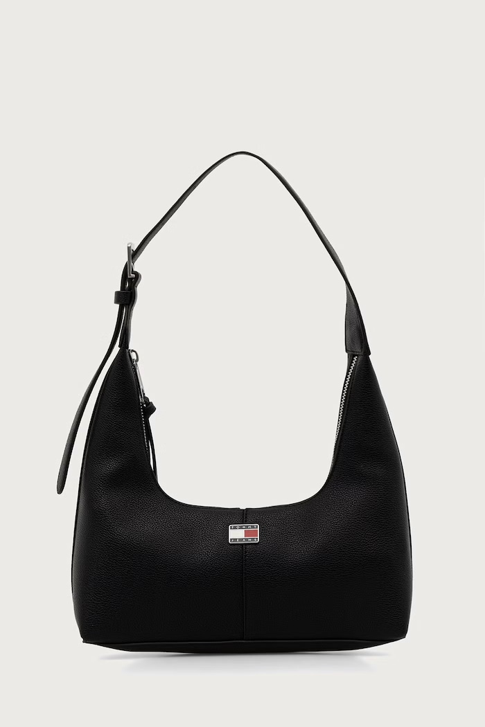Tommy Jeans Torebka hobo damska z imitacji skóry czarny AW0AW19059