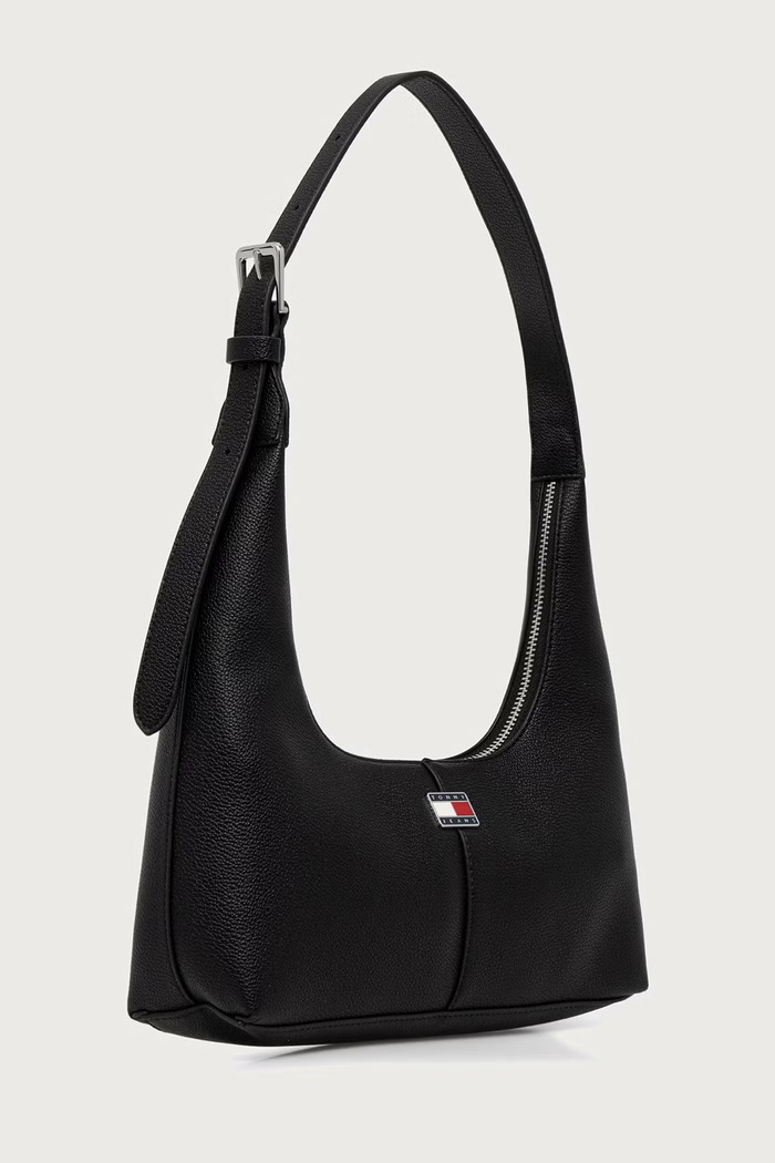 Tommy Jeans Torebka hobo damska z imitacji skóry AW0AW19059 czarny AW26