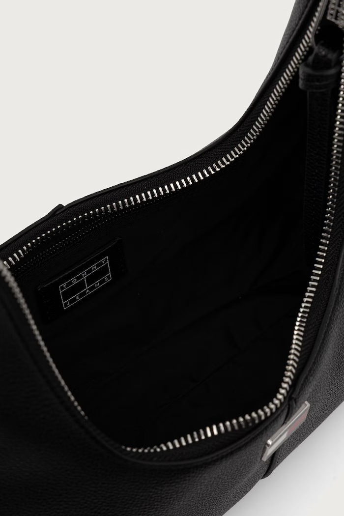 Torebka hobo damska z imitacji skóry Tommy Jeans czarny AW0AW19059