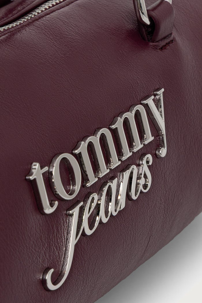 Torebka damska z imitacji skóry Tommy Jeans AW0AW19055 bordowy