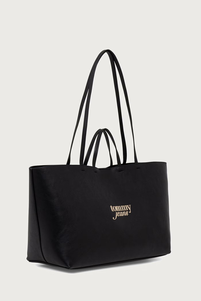 Tommy Jeans Kabelka typu shopper dámska z imitácie kože AW0AW19051 čierna AW26