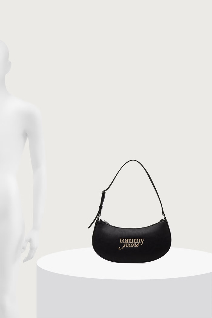 Tommy Jeans torebka rogal damska z imitacji skóry AW0AW19047 czarny