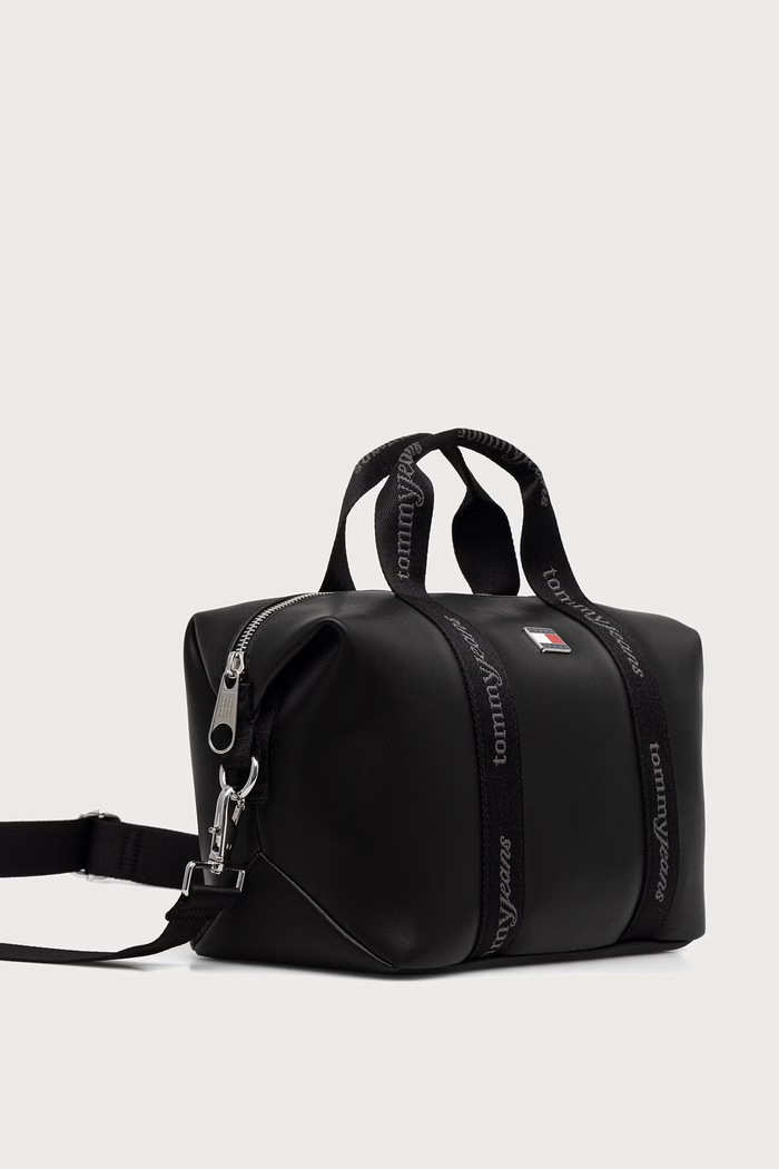 Tommy Jeans crossbody torba za žene od imitacije kože AW0AW19044 crna AW26