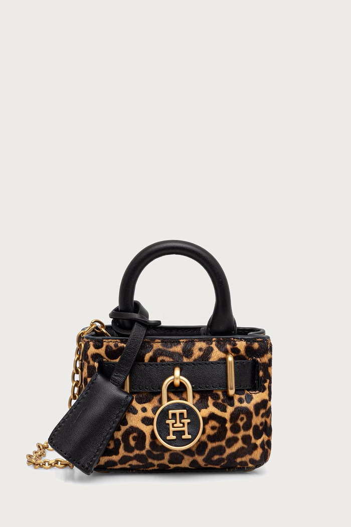 Tommy Hilfiger Crossbody torba za žene od kože smeđa AW0AW18953