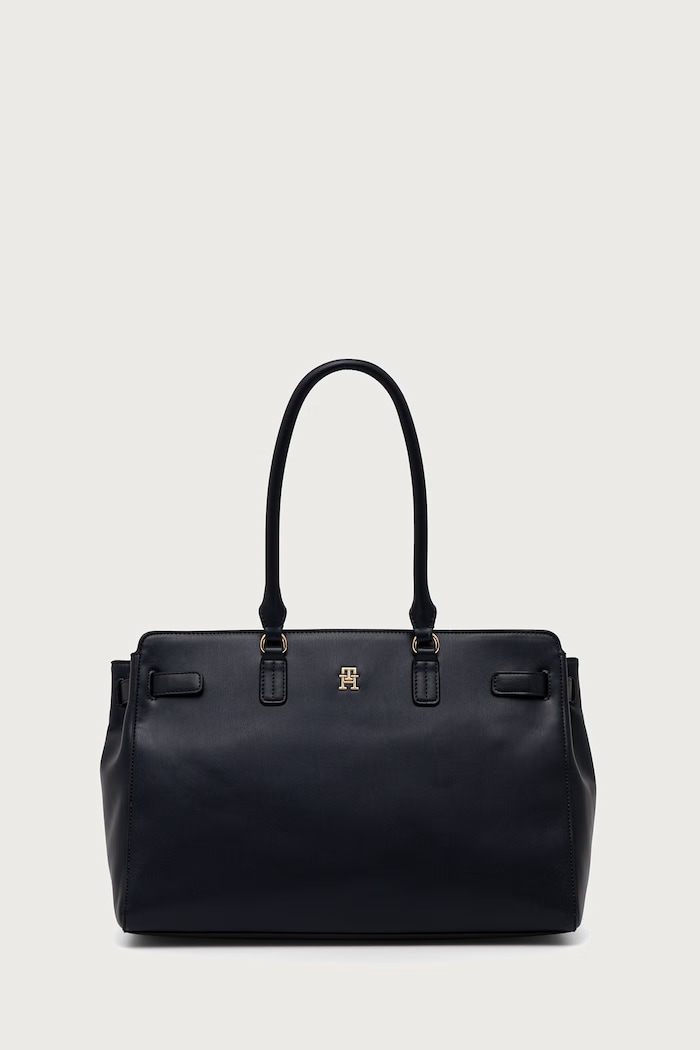 Tommy Hilfiger torebka shopper damska z imitacji skóry granatowy AW0AW19317