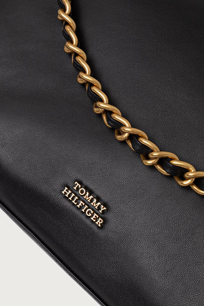 Чанта дамска от кожа Tommy Hilfiger AW0AW19285 черен