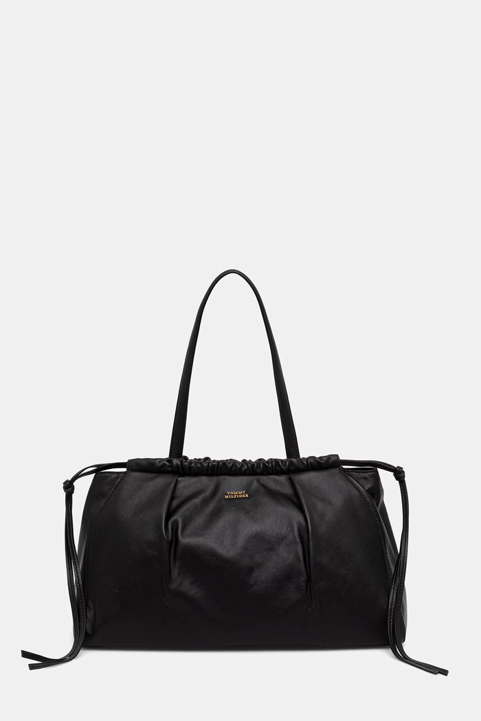Tommy Hilfiger torebka worek damska skórzana czarny AW0AW19223