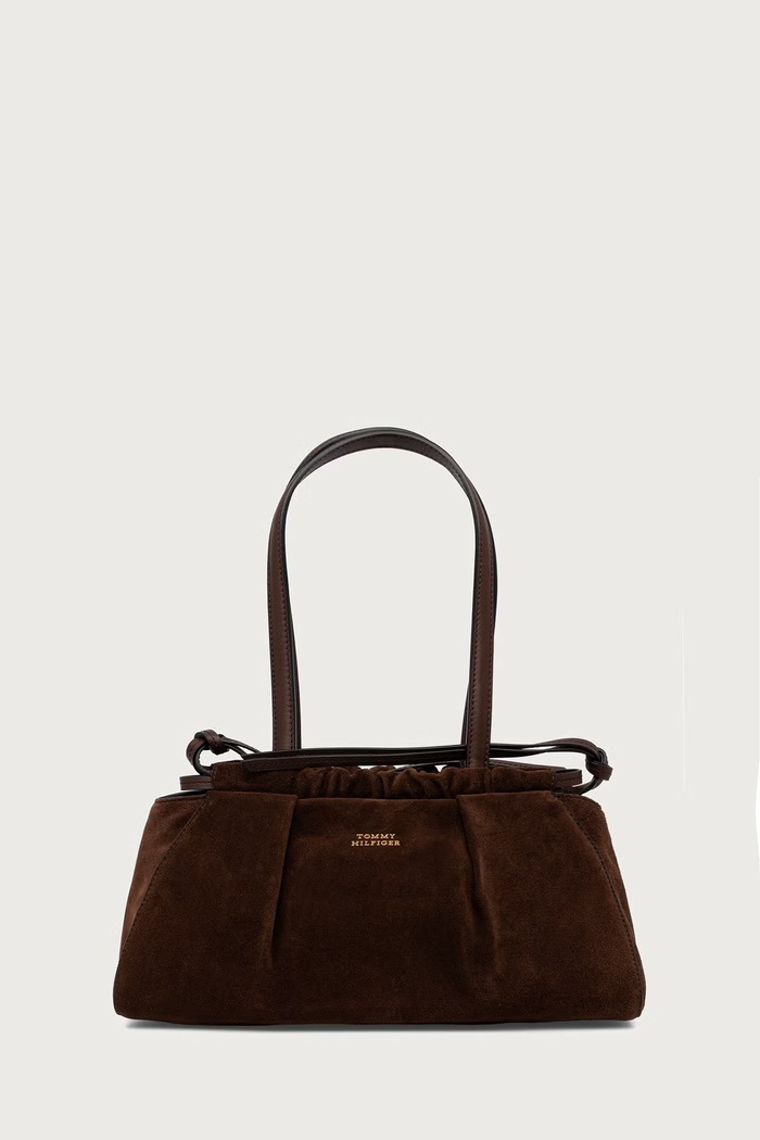 Tommy Hilfiger Kabelka typu baguette dámska semišová hnedá AW0AW19222