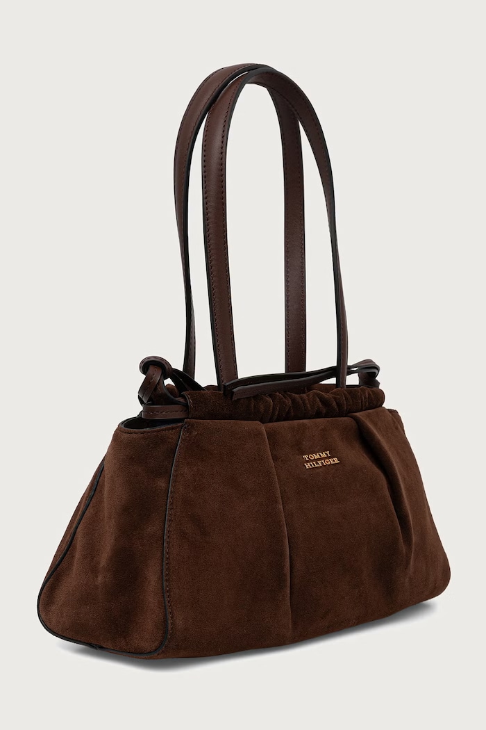 Tommy Hilfiger Kabelka typu baguette dámska semišová AW0AW19222 hnedá AW26