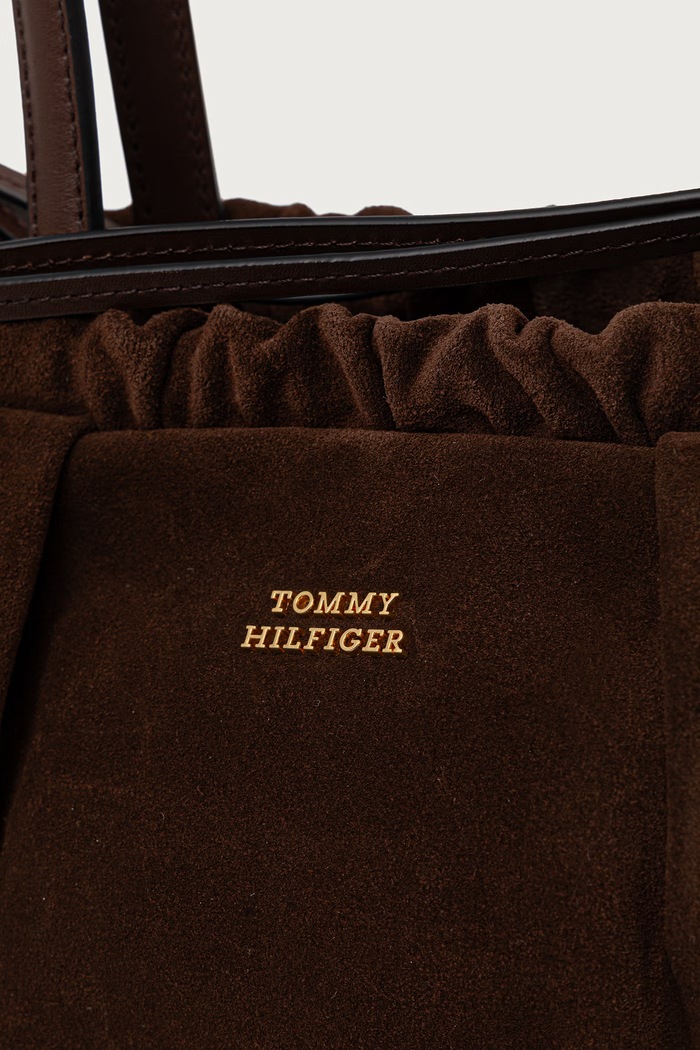 Kabelka typu baguette dámska semišová Tommy Hilfiger hnedá AW0AW19222