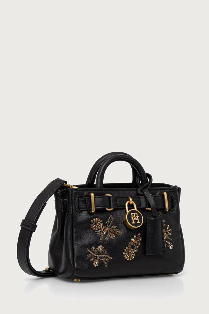 Tommy Hilfiger Чанта crossbody дамска от кожа AW0AW19219 черен AW26
