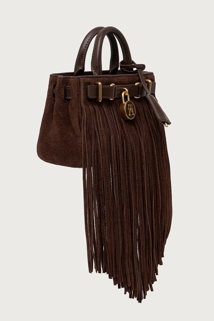 Tommy Hilfiger Crossbody torbica ženska semišasta AW0AW19217 rjava AW26
