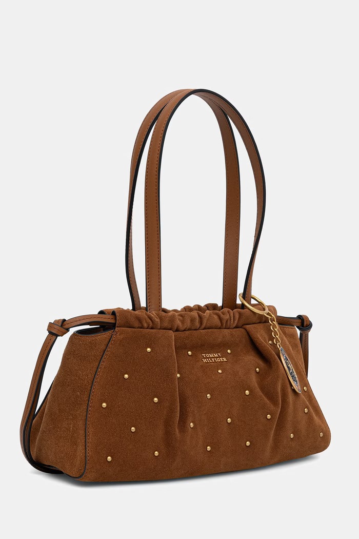 Tommy Hilfiger torebka damska zamszowa AW0AW19202 brązowy AW26