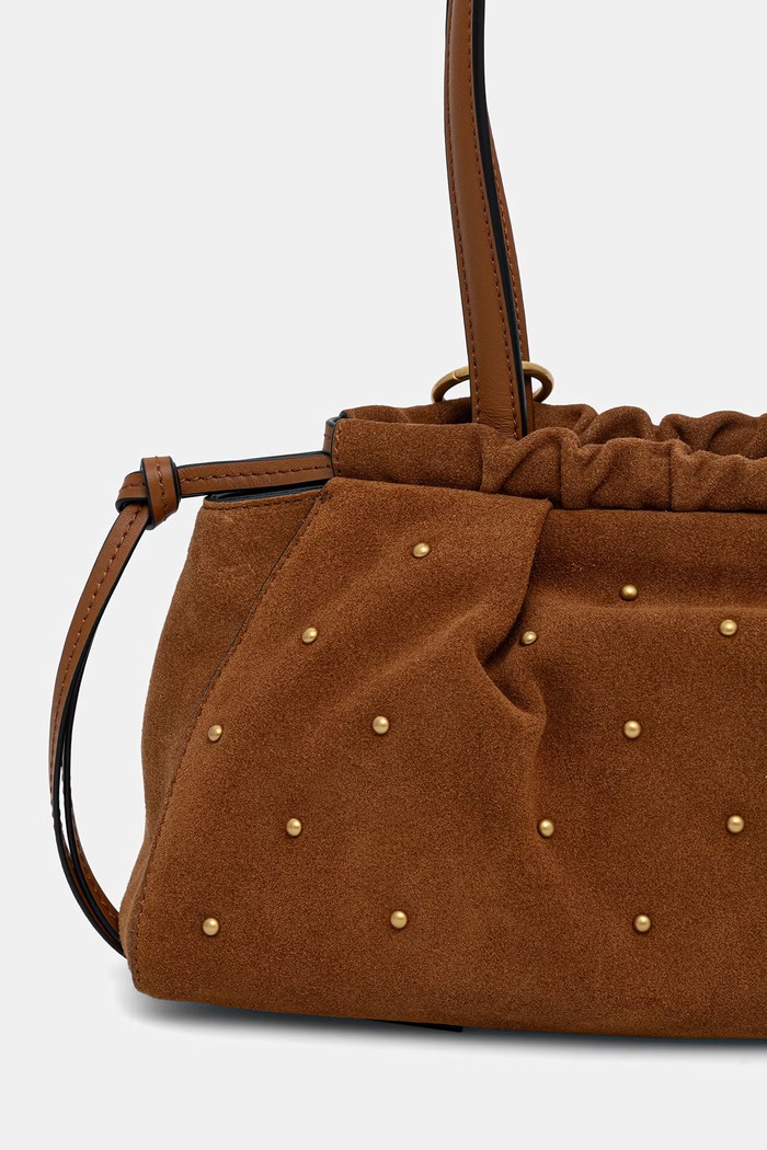 Akcesoria Tommy Hilfiger torebka damska zamszowa AW0AW19202 brązowy