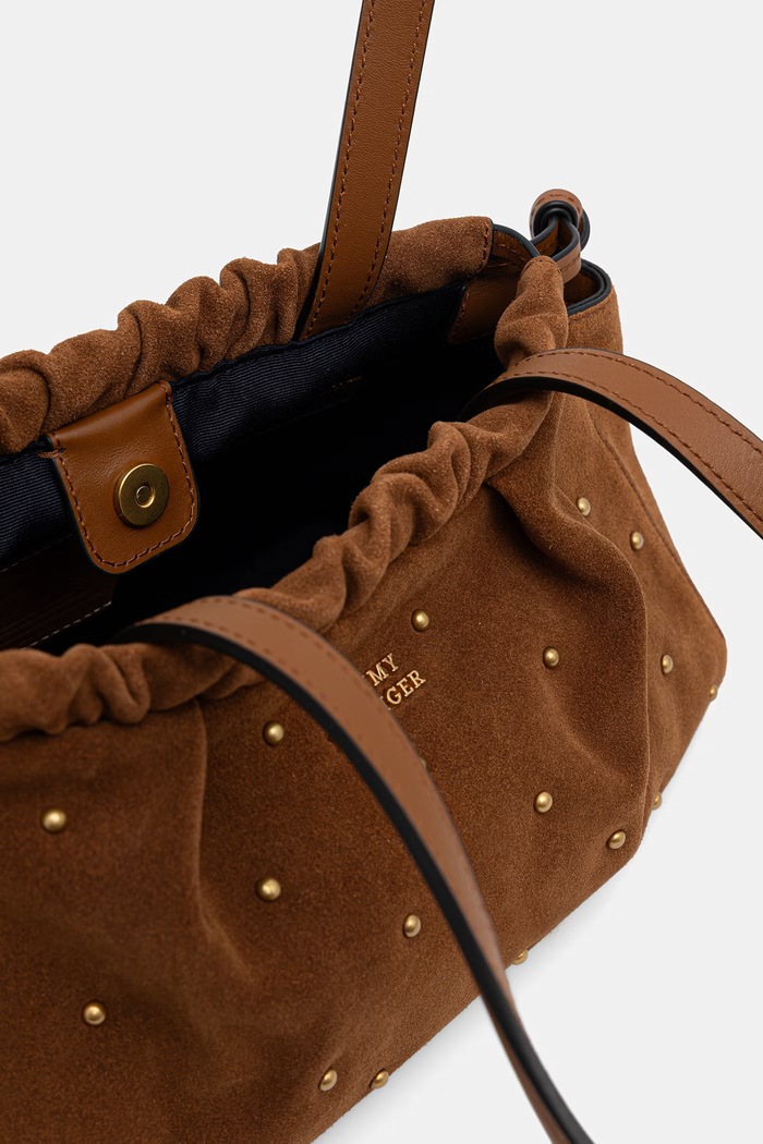 Tommy Hilfiger torebka damska zamszowa brązowy AW0AW19202