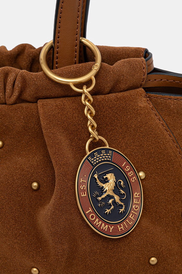 Tommy Hilfiger torebka damska zamszowa AW0AW19202 brązowy