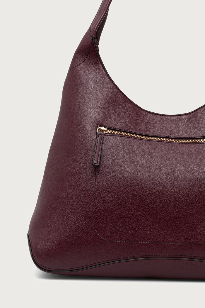 Akcesoria Tommy Hilfiger Torebka hobo damska z imitacji skóry AW0AW19187 bordowy