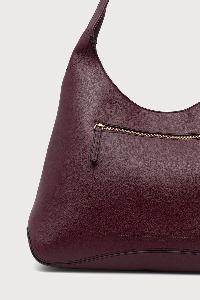 Akcesoria Tommy Hilfiger Torebka hobo damska z imitacji skóry AW0AW19187 bordowy