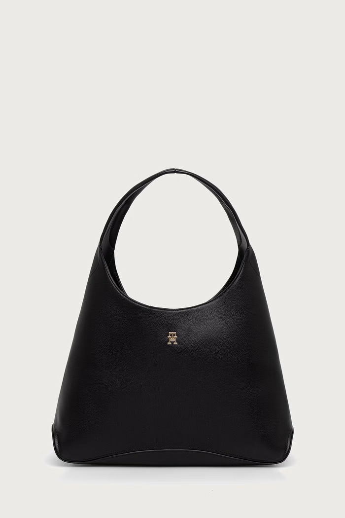 Tommy Hilfiger torebka hobo damska z imitacji skóry czarny AW0AW19187