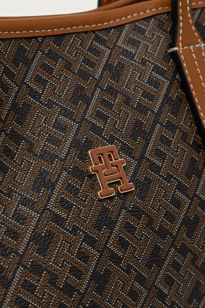 Torebka shopper damska Tommy Hilfiger AW0AW19173 brązowy