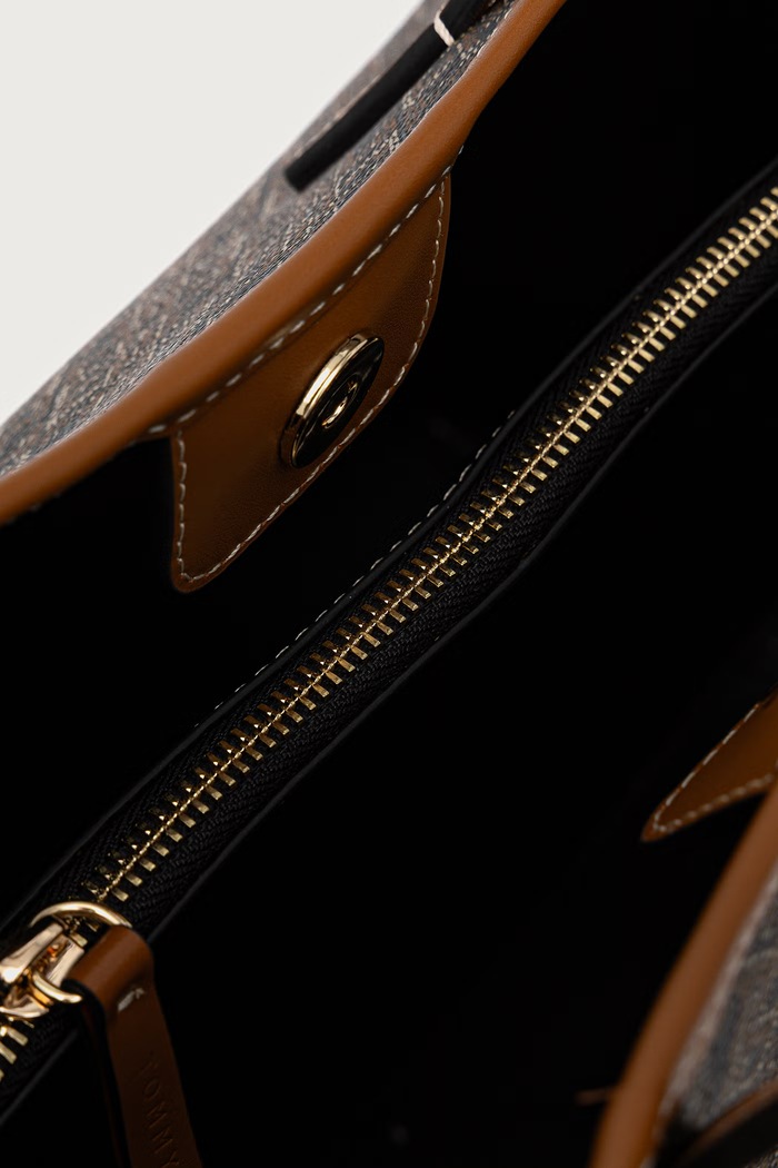 Torebka shopper damska Tommy Hilfiger brązowy AW0AW19173