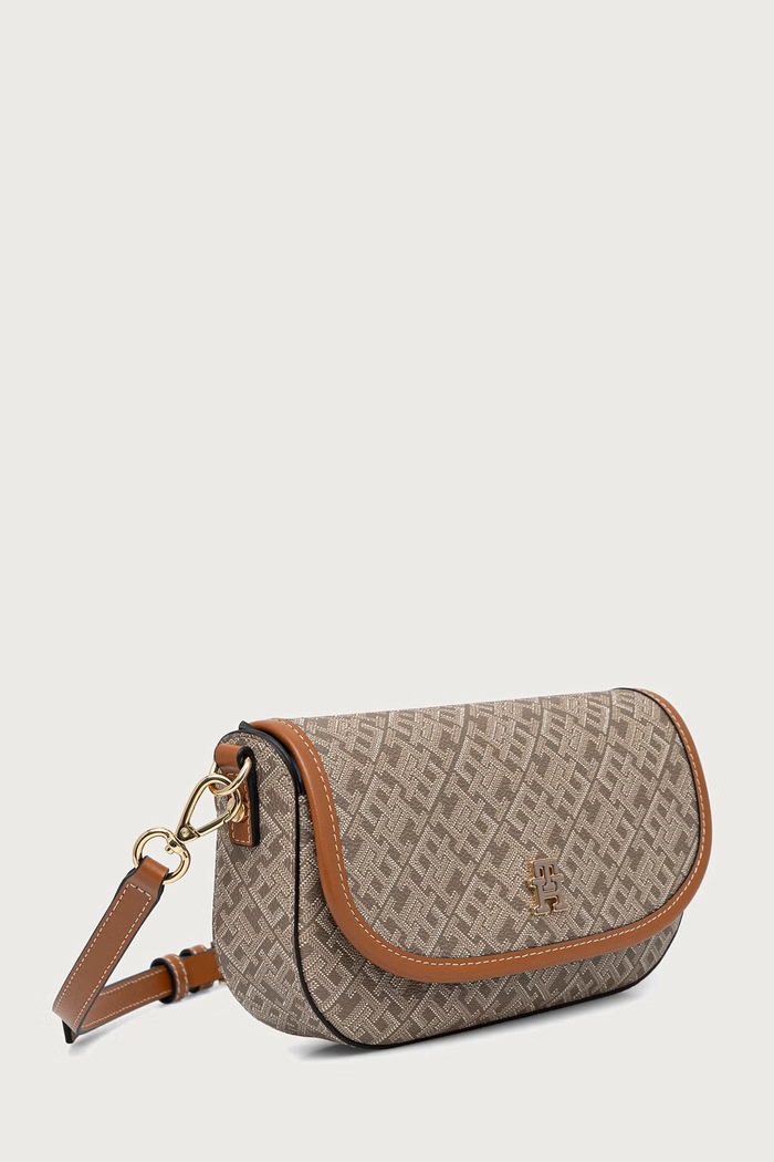 Tommy Hilfiger Torebka crossbody damska z imitacji skóry AW0AW19172 beżowy AW26