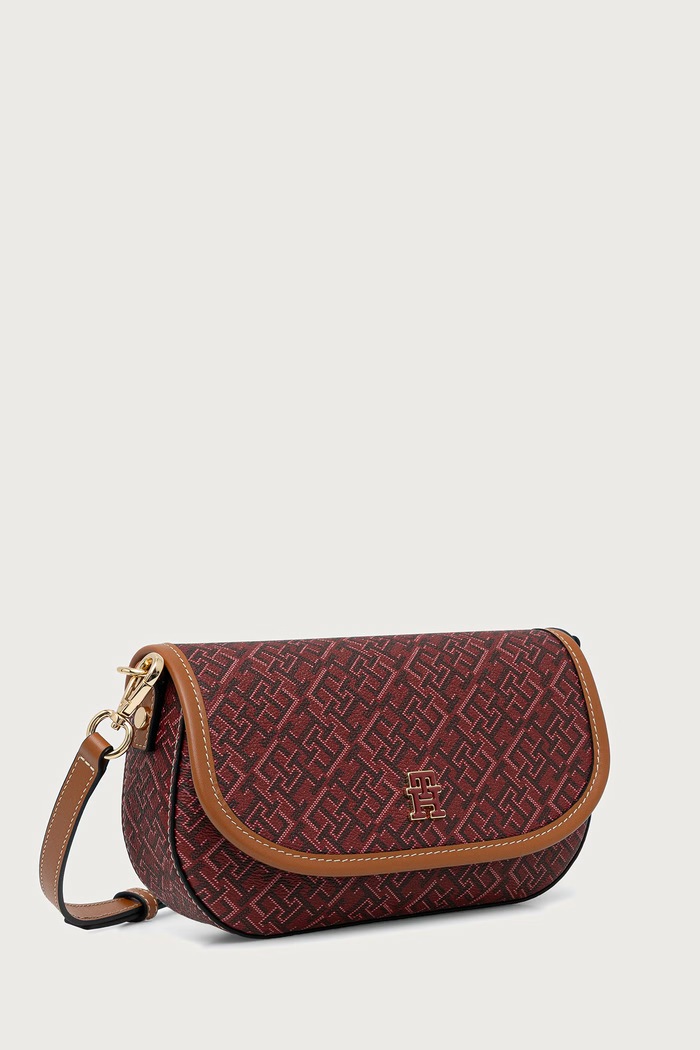 Tommy Hilfiger Crossbody kabelka dámska z imitácie kože AW0AW19172 burgundské AW26