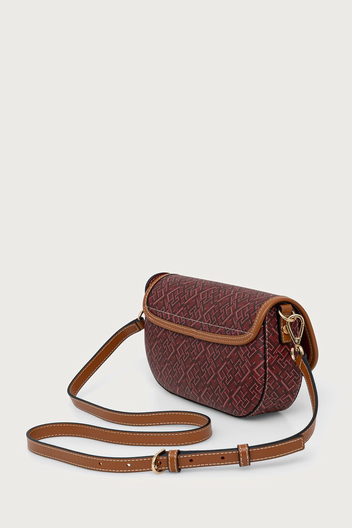 Doplnky Tommy Hilfiger Crossbody kabelka dámska z imitácie kože AW0AW19172 burgundské