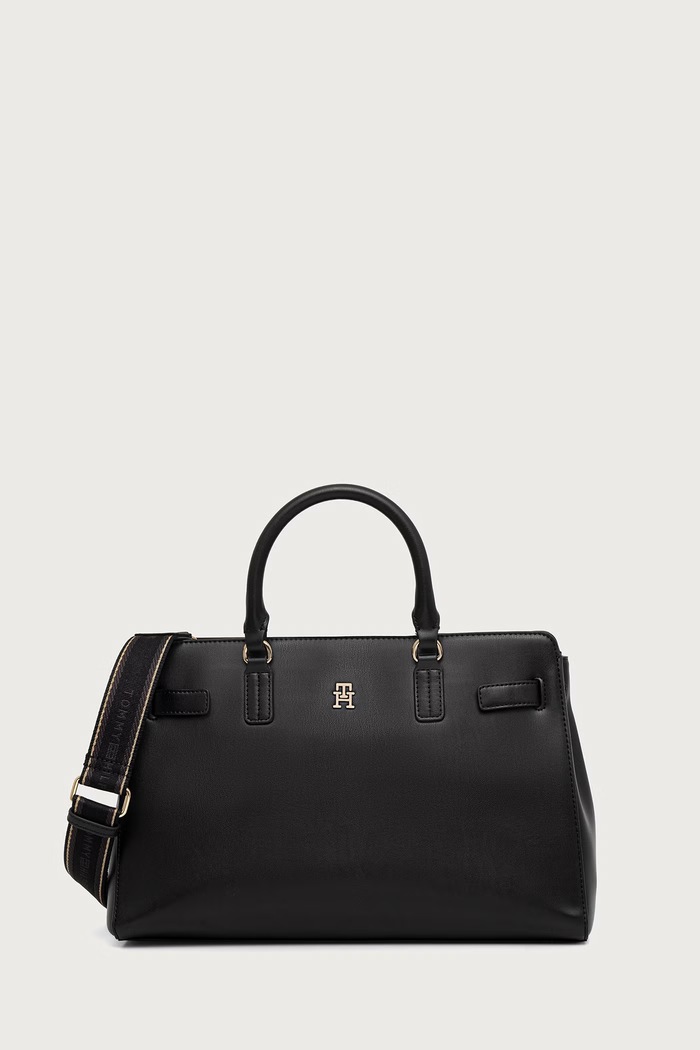 Tommy Hilfiger shopper torba ženska iz umetnega usnja črna AW0AW19067