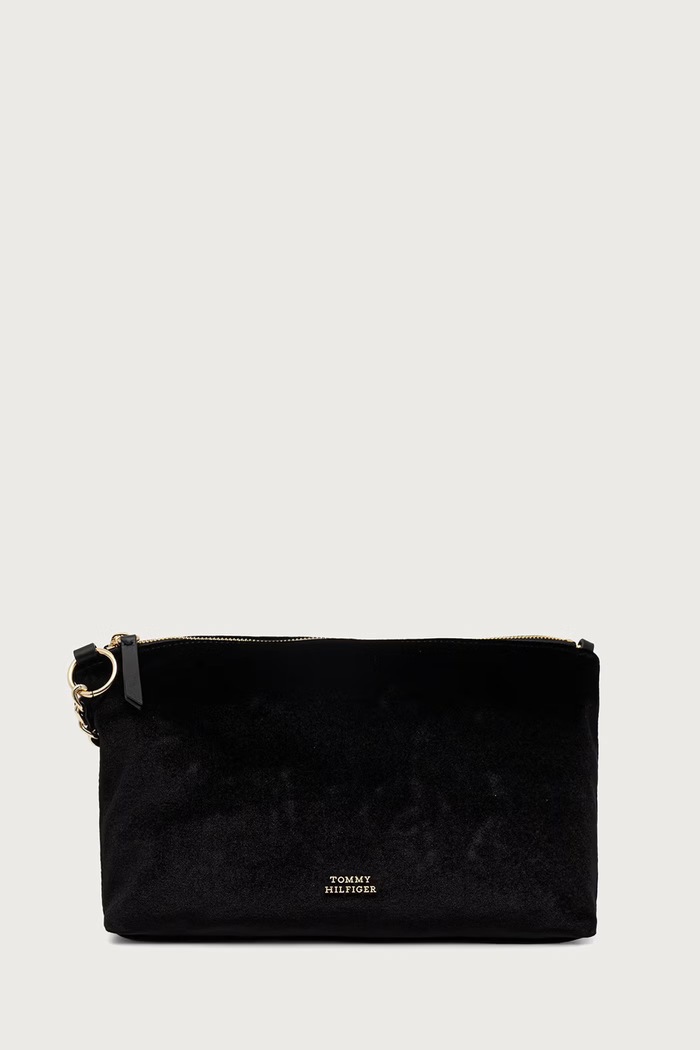 Tommy Hilfiger Klasična torbica ženska velur črna AW0AW19058