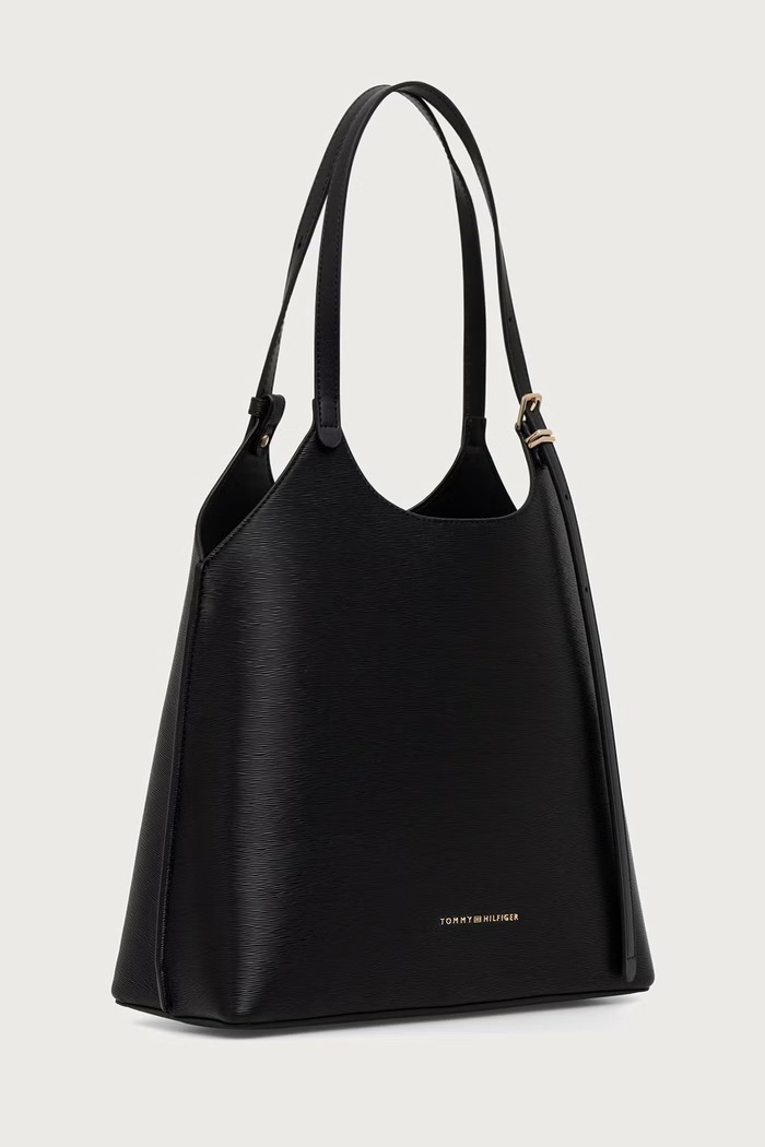 Tommy Hilfiger Tote torba ženska iz umetnega usnja AW0AW19040 črna AW26