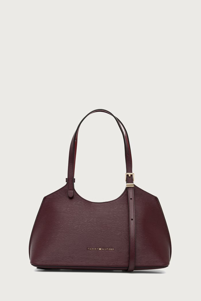 Tommy Hilfiger Torebka shopper damska bordowy AW0AW19037