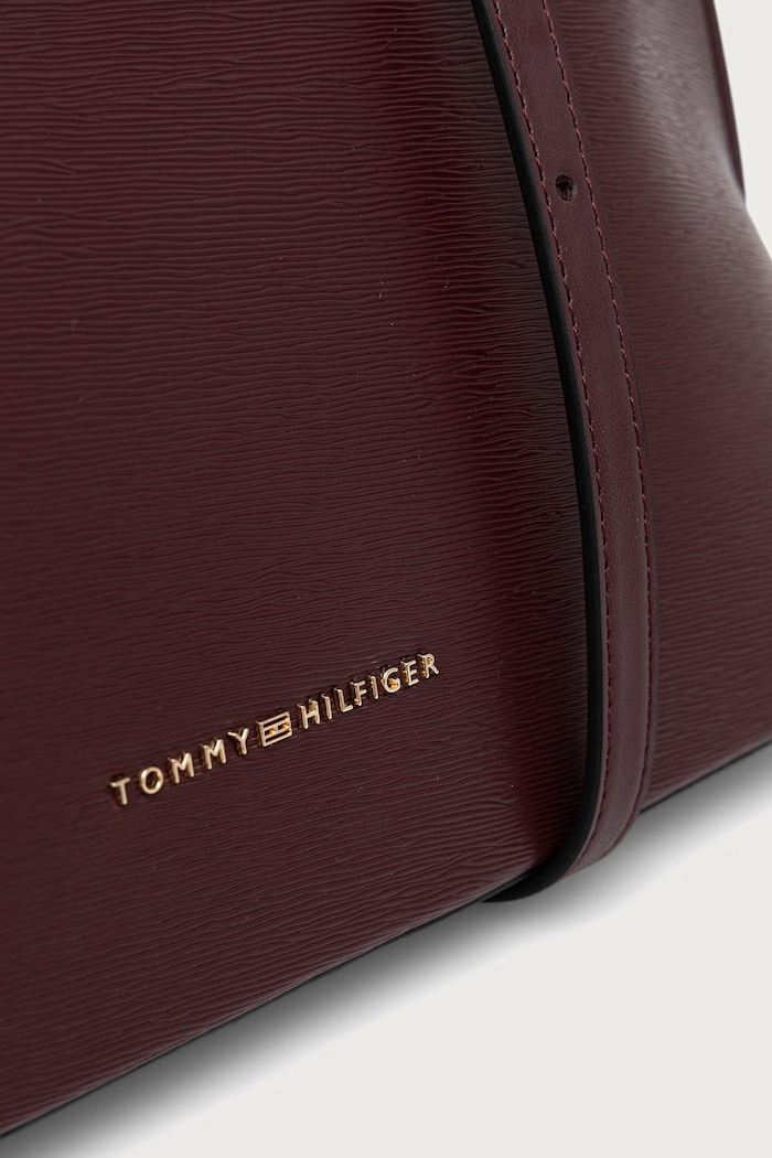 Torebka shopper damska Tommy Hilfiger AW0AW19037 bordowy