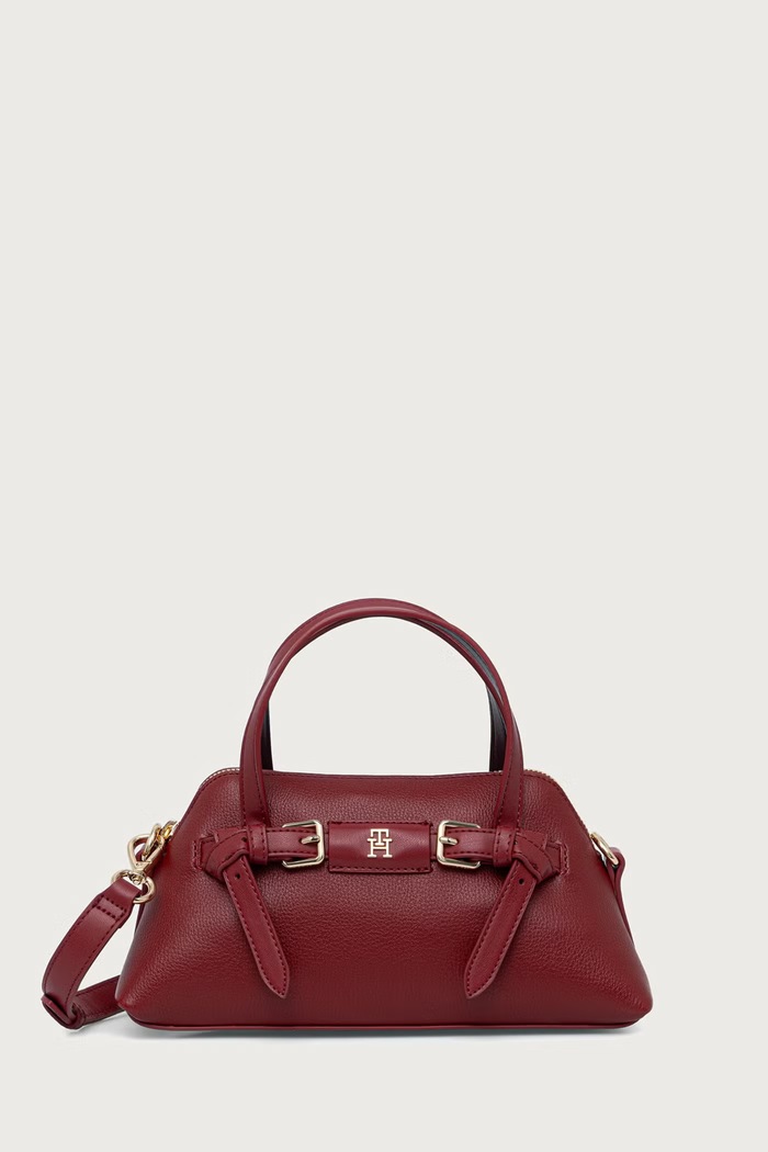 Tommy Hilfiger Kabelka dámska z imitácie kože burgundské AW0AW19034
