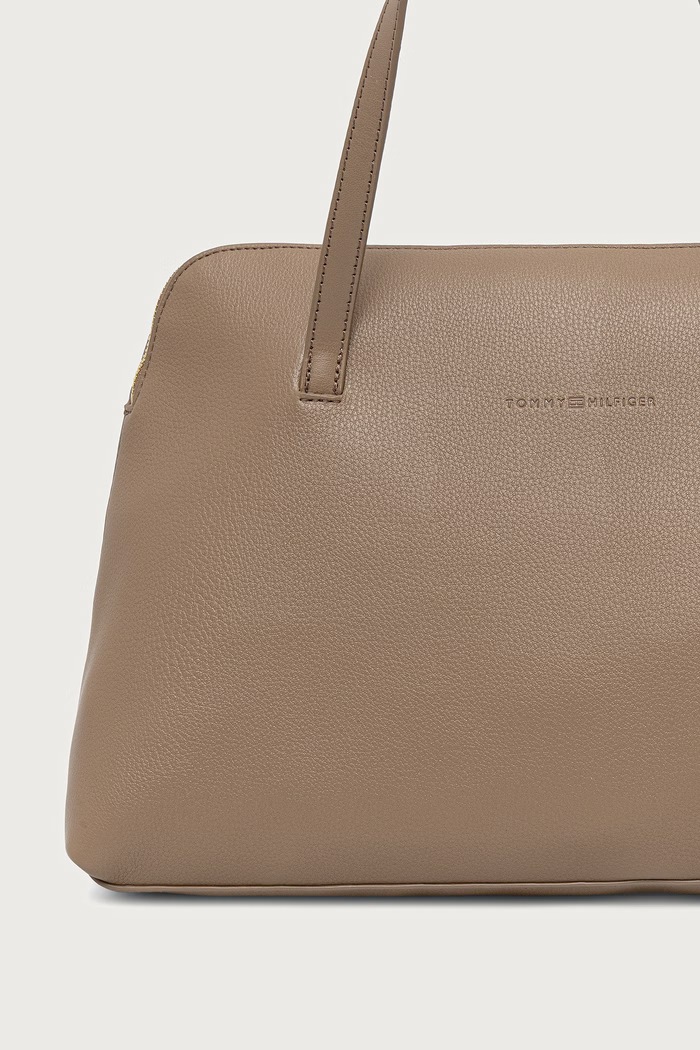 Αξεσουάρ Tommy Hilfiger Μικρή τσάντα γυναικεία από απομίμηση δέρματος AW0AW19032 μπεζ