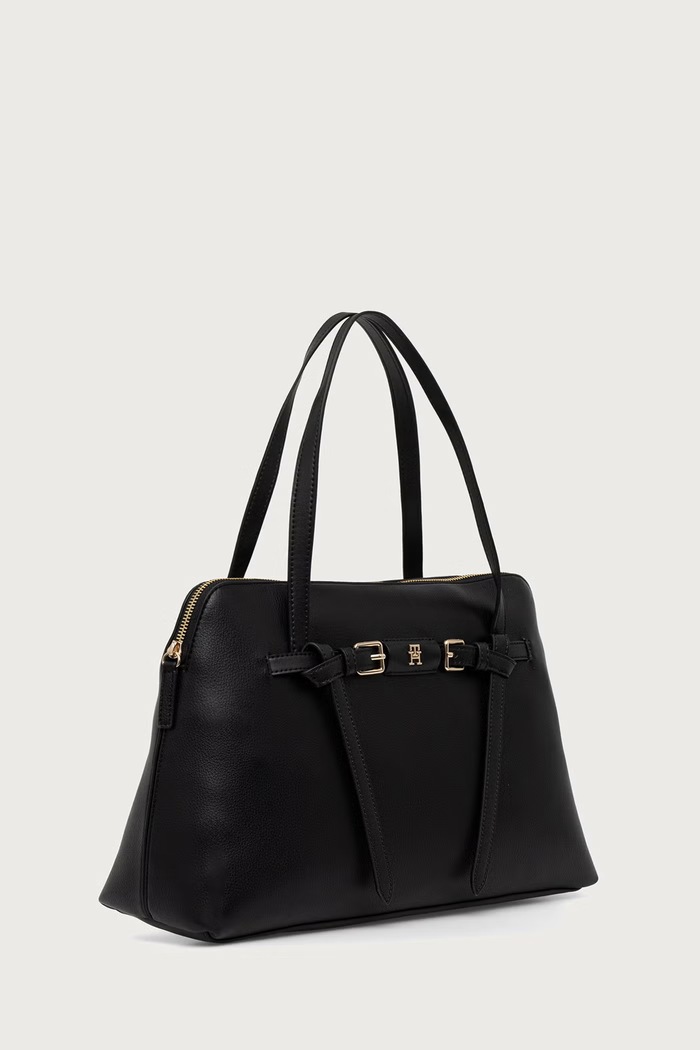 Tommy Hilfiger Torebka damska z imitacji skóry AW0AW19032 czarny AW26