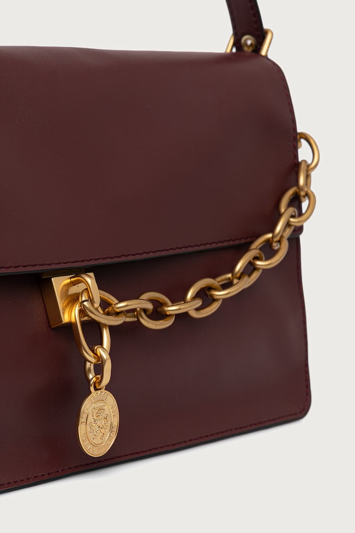 Damskie skórzane Tommy Hilfiger AW0AW19015 bordowy