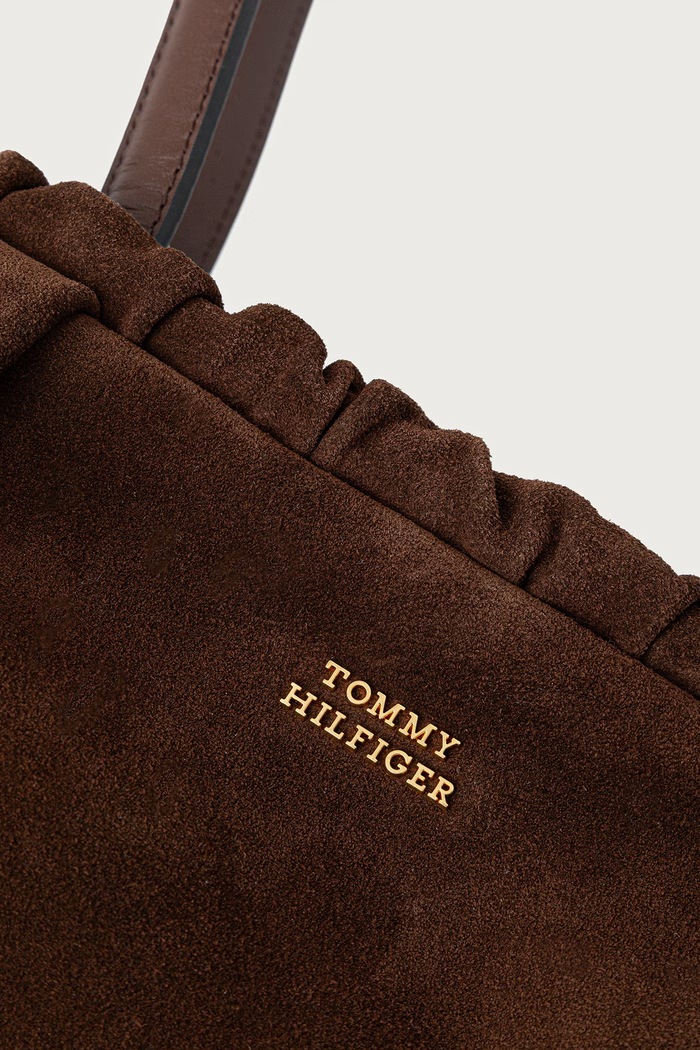 Kabelka hobo dámska semišová Tommy Hilfiger AW0AW19013 hnedá