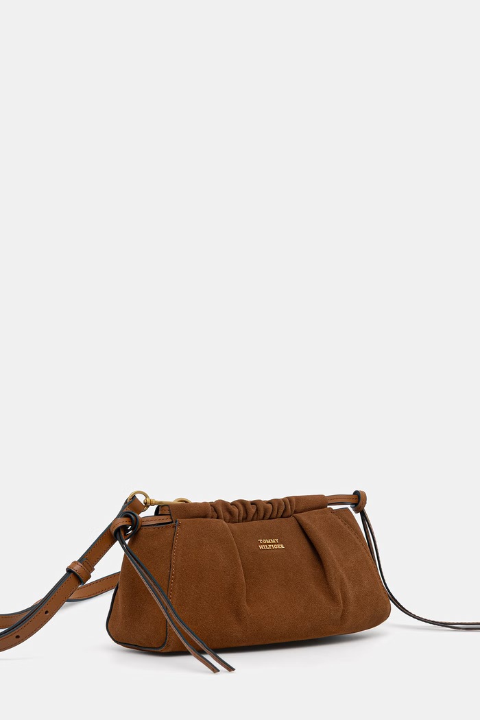 Tommy Hilfiger torebka damska zamszowa AW0AW19010 brązowy AW26
