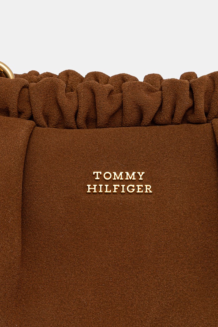 Tommy Hilfiger torebka damska zamszowa brązowy AW0AW19010